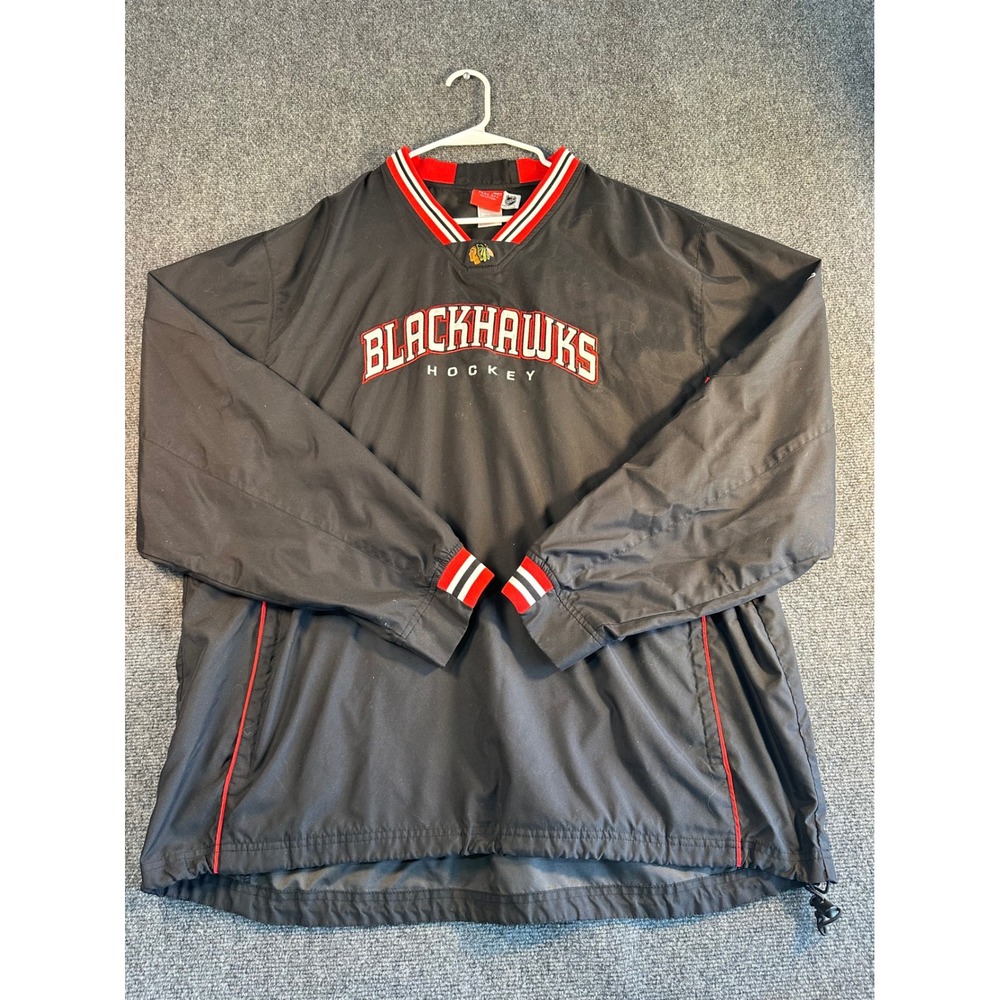 Reebok Chicago Blackhawks NHL Face Off Collection Windbreaker Pullover Mens 2XL
